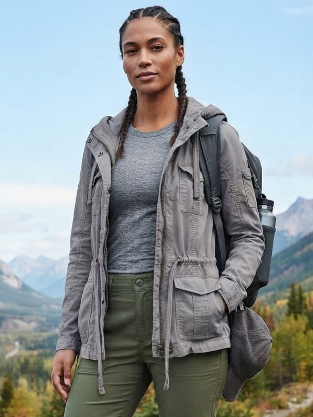 A&F Lightweight Hooded Anorak Jacket in Gray